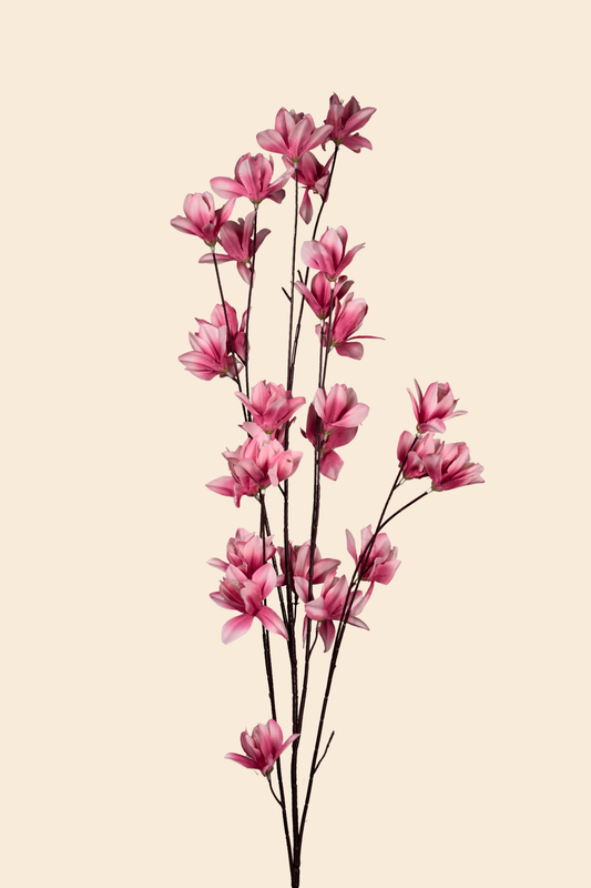 Faux Magnolia Spray Yulan Flower Stem - Pink