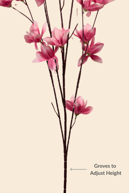 Faux Magnolia Spray Yulan Flower Stem - Pink