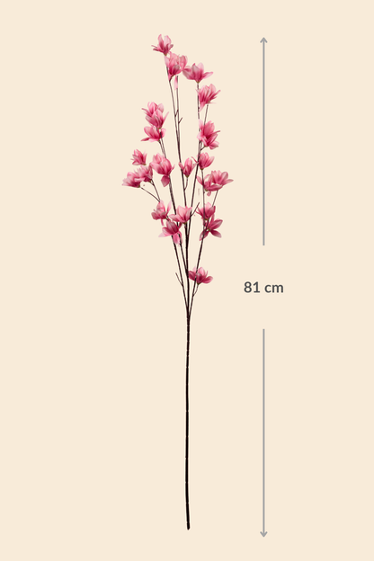 Faux Magnolia Spray Yulan Flower Stem - Pink