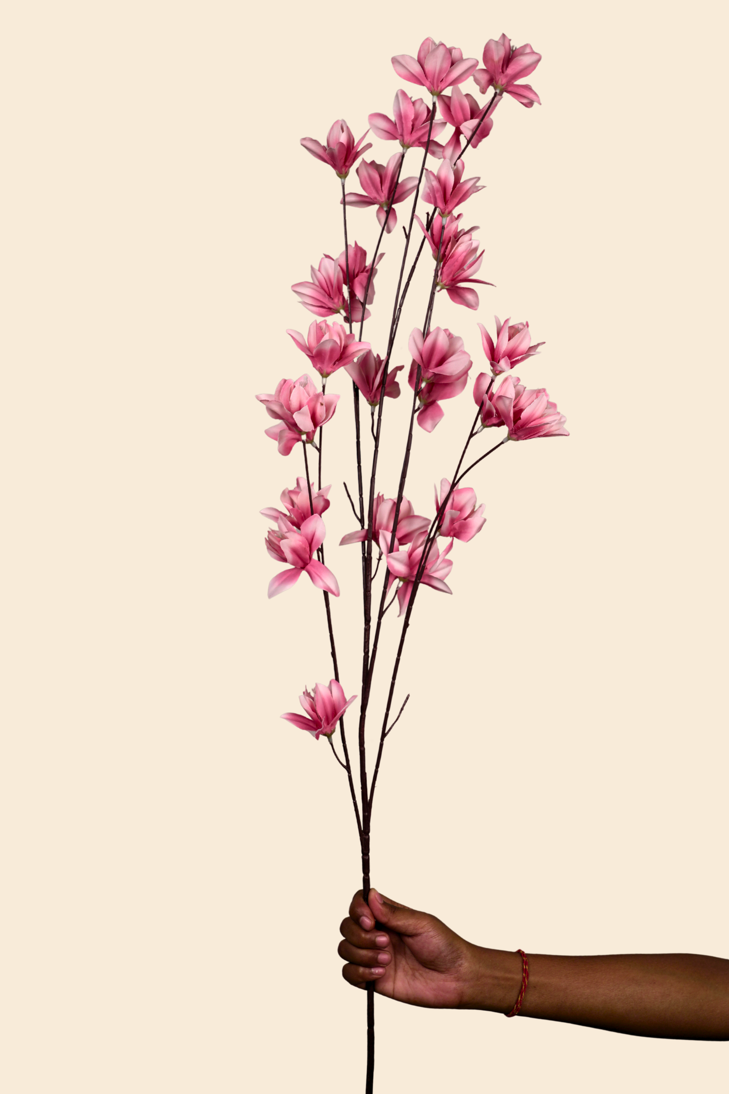 Faux Magnolia Spray Yulan Flower Stem - Pink