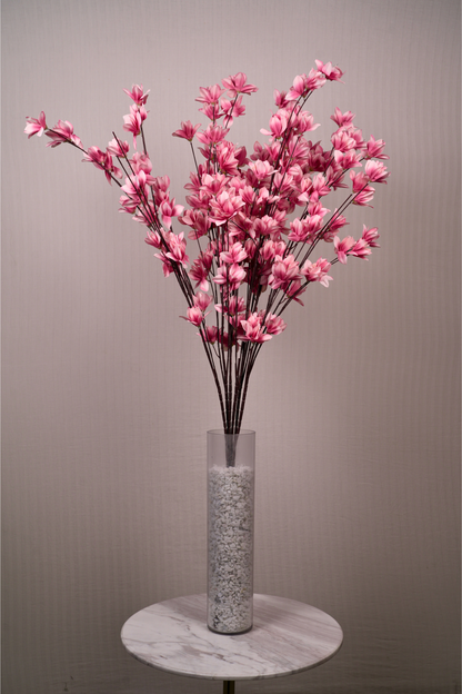 Faux Magnolia Spray Yulan Flower Stem - Pink