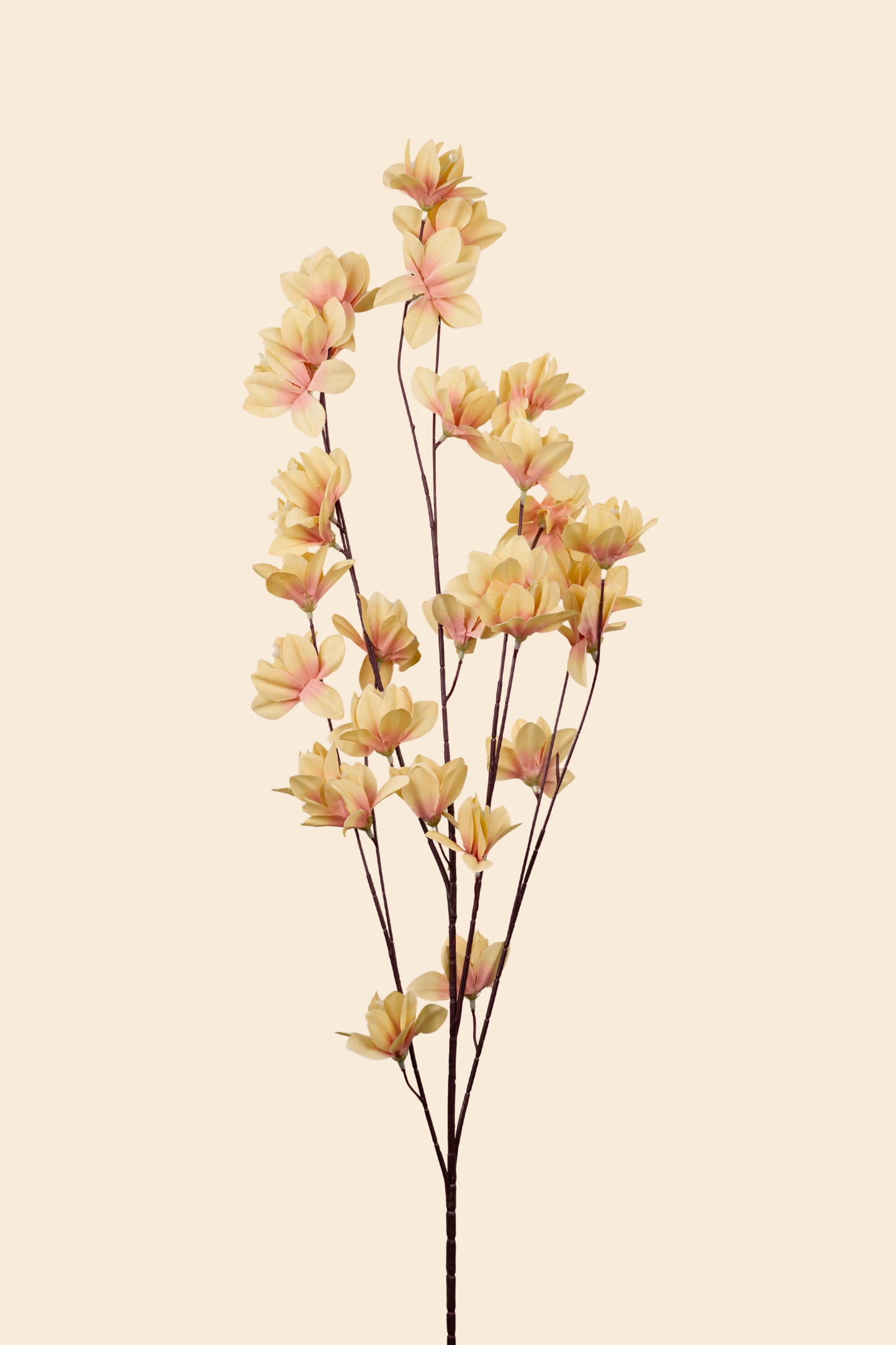 Faux Magnolia Spray Yulan Flower Stem - Yellow