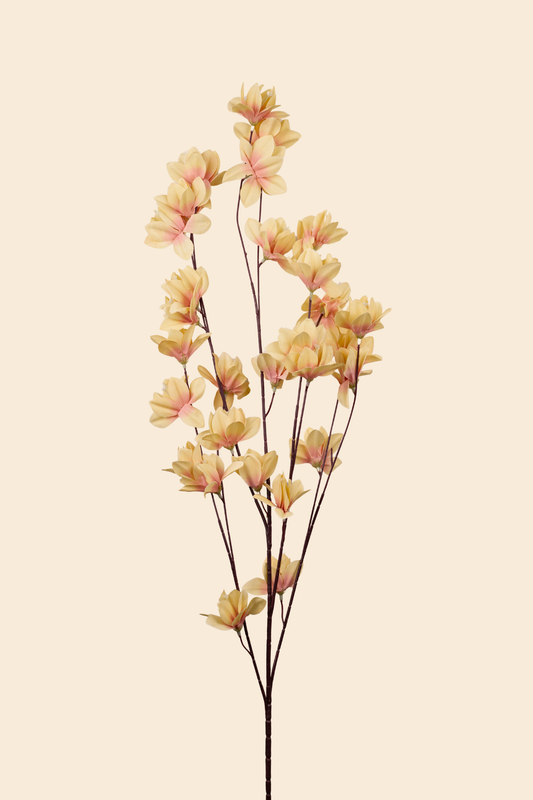 Faux Magnolia Spray Yulan Flower Stem - Yellow