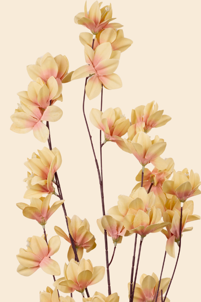 Faux Magnolia Spray Yulan Flower Stem - Yellow