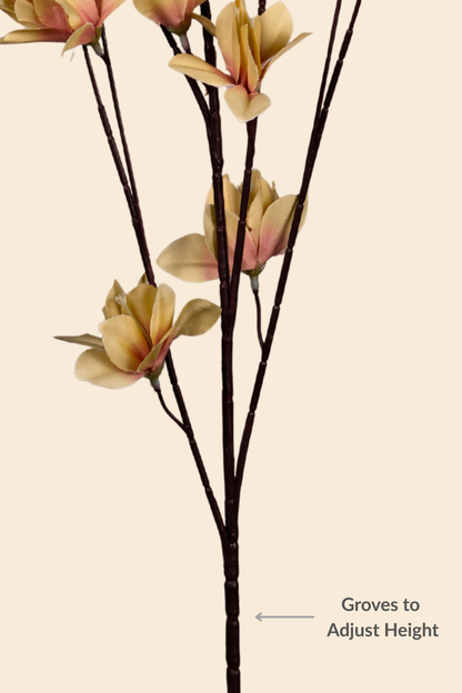 Faux Magnolia Spray Yulan Flower Stem - Yellow