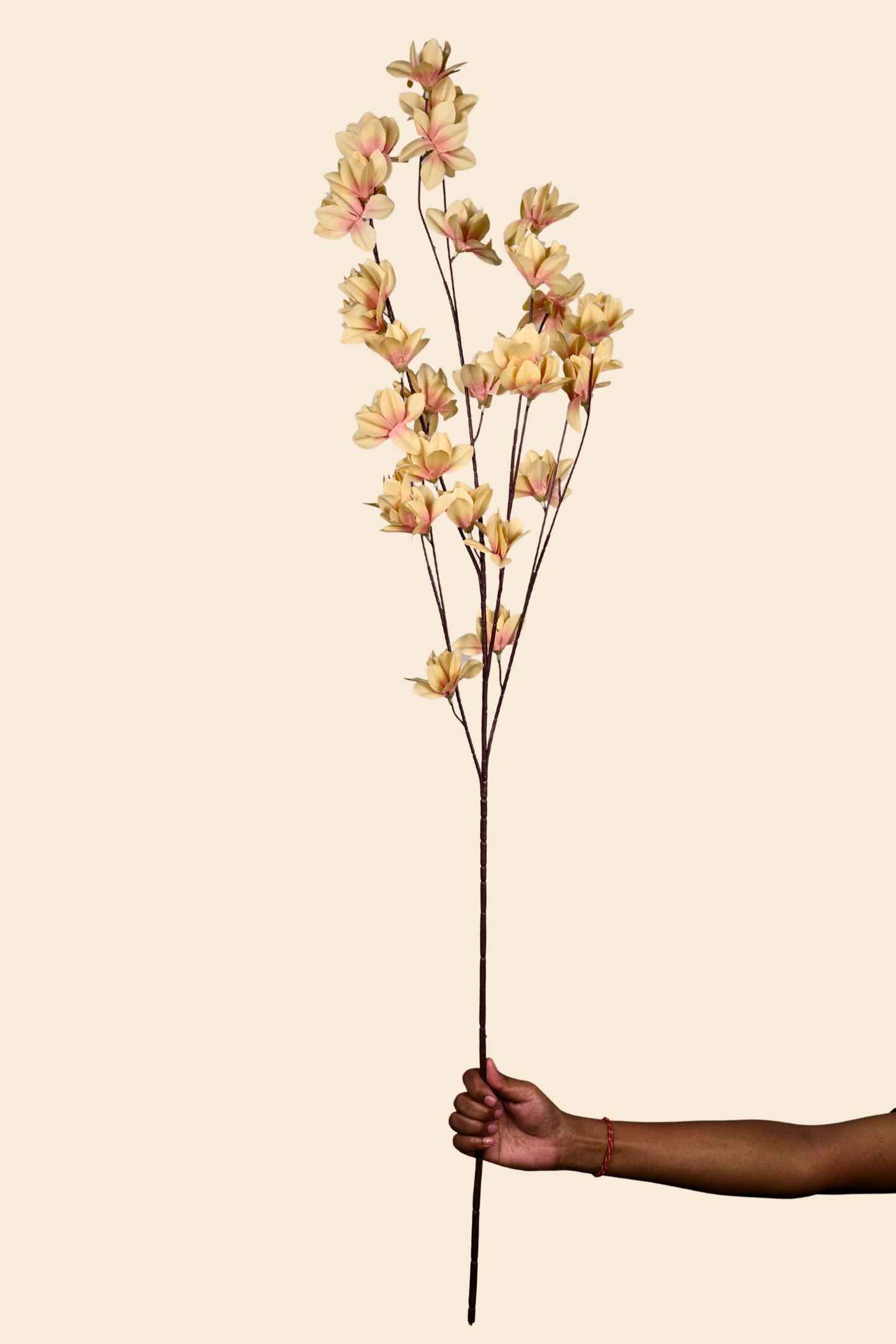 Faux Magnolia Spray Yulan Flower Stem - Yellow