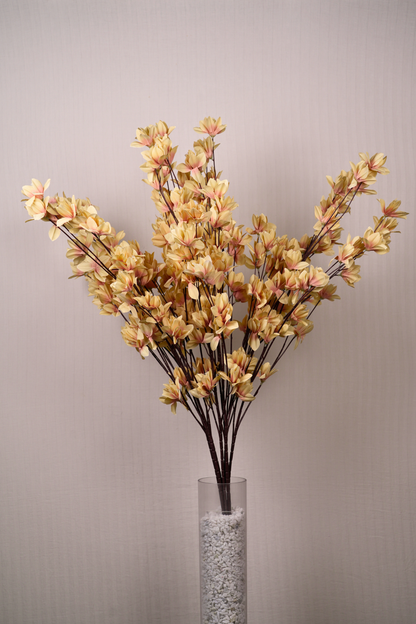 Faux Magnolia Spray Yulan Flower Stem - Yellow