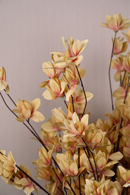 Faux Magnolia Spray Yulan Flower Stem - Yellow
