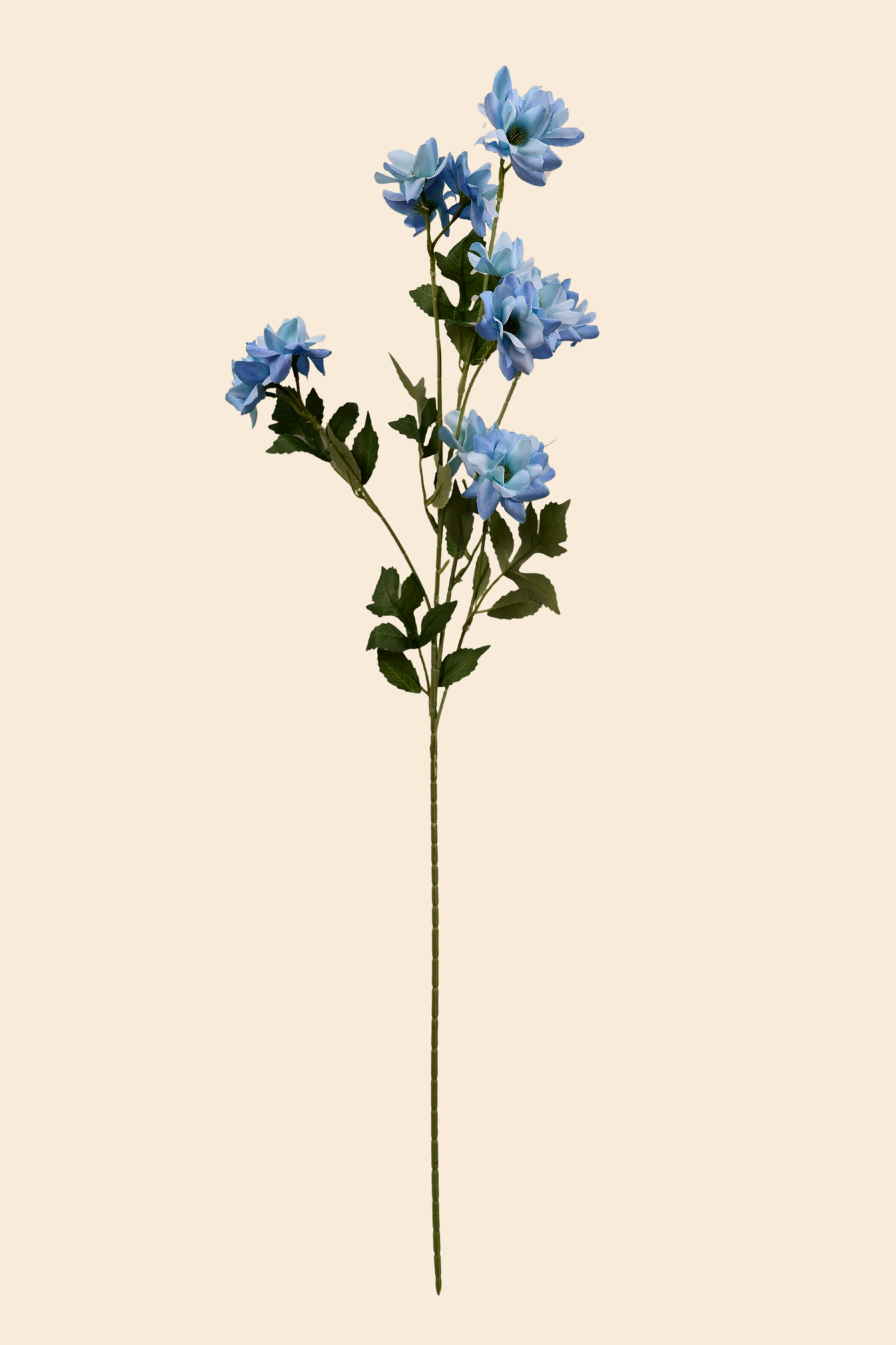 Faux Chrysanthemum Blooms Radiant Flower Stem - Blue