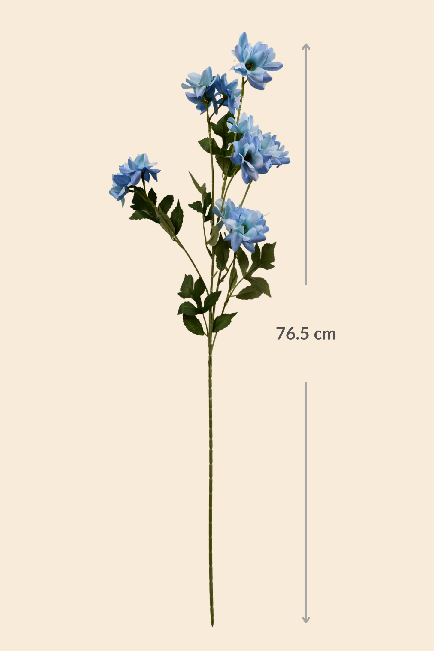 Faux Chrysanthemum Blooms Radiant Flower Stem - Blue