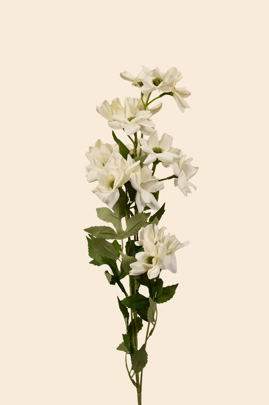 Faux Chrysanthemum Blooms Radiant Flower Stem - Cream