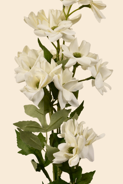 Faux Chrysanthemum Blooms Radiant Flower Stem - Cream