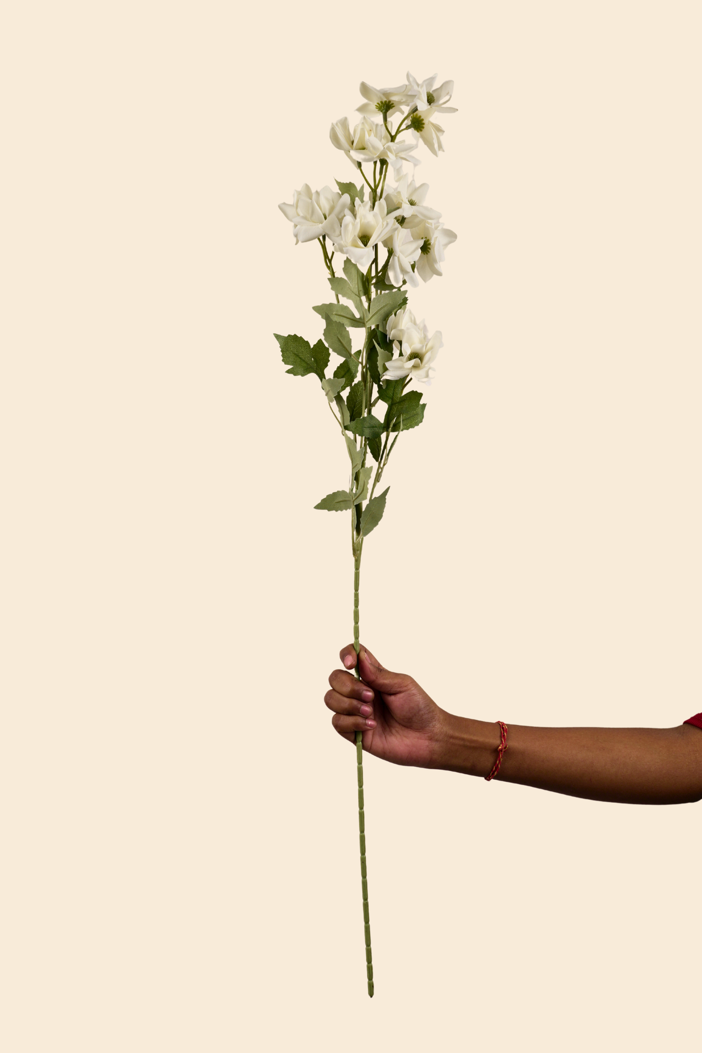 Faux Chrysanthemum Blooms Radiant Flower Stem - Cream