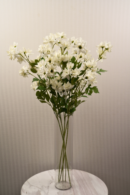Faux Chrysanthemum Blooms Radiant Flower Stem - Cream