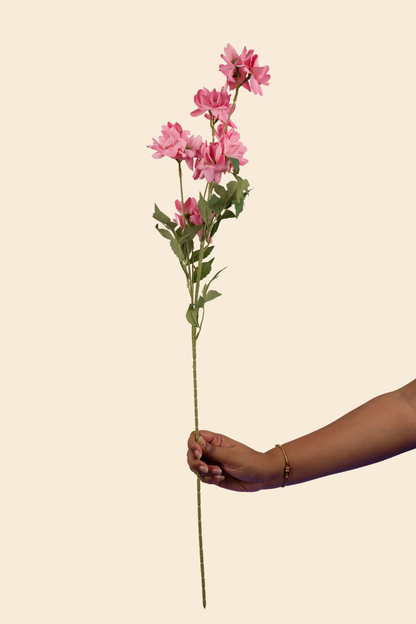Faux Chrysanthemum Blooms Radiant Flower Stem - Pink