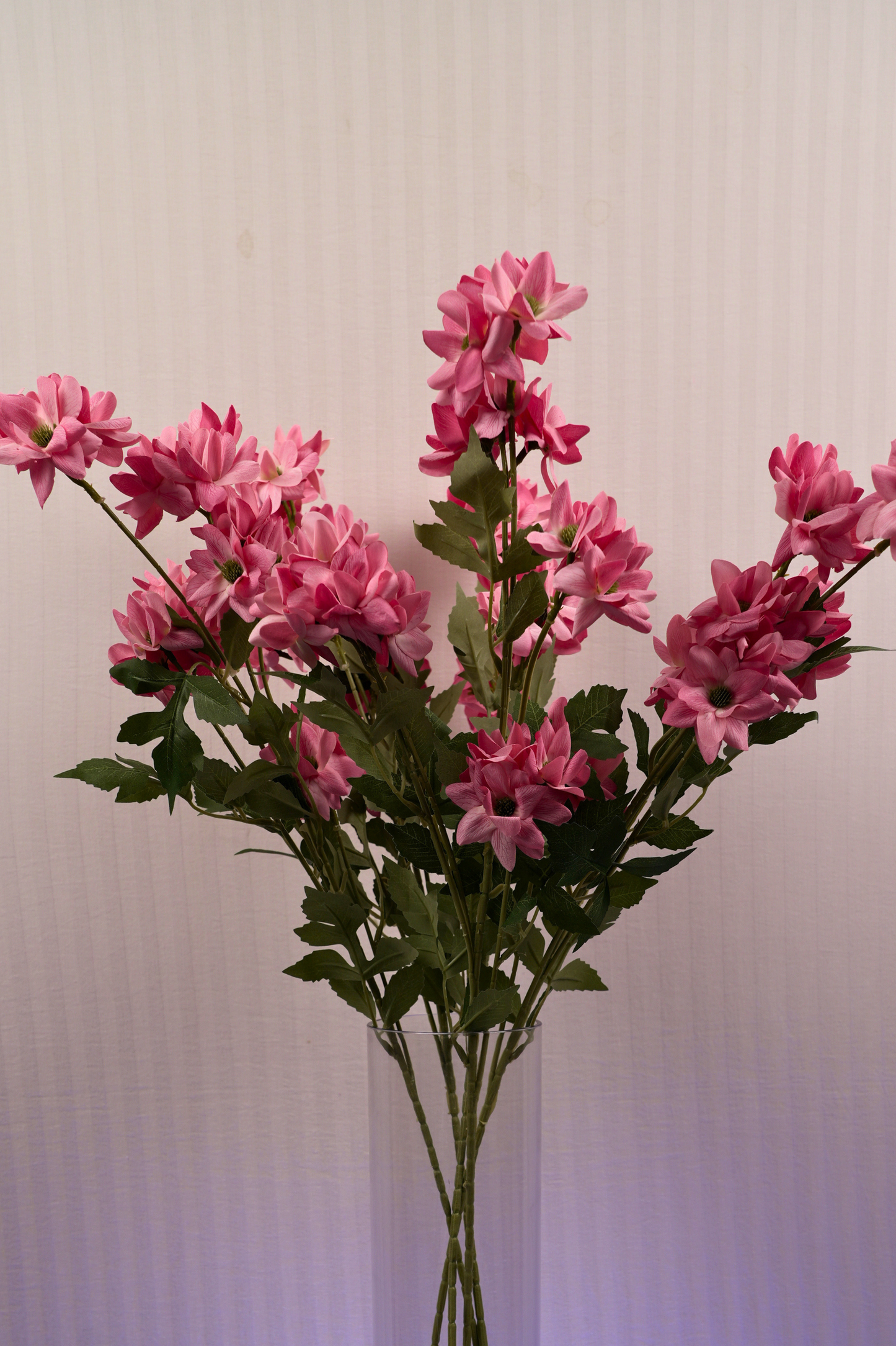 Faux Chrysanthemum Blooms Radiant Flower Stem - Pink