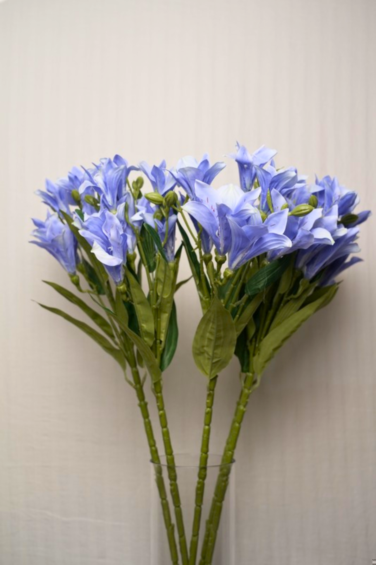 Faux Alstroemeria Peruvian Lily Blooming Flower Stem - Blue