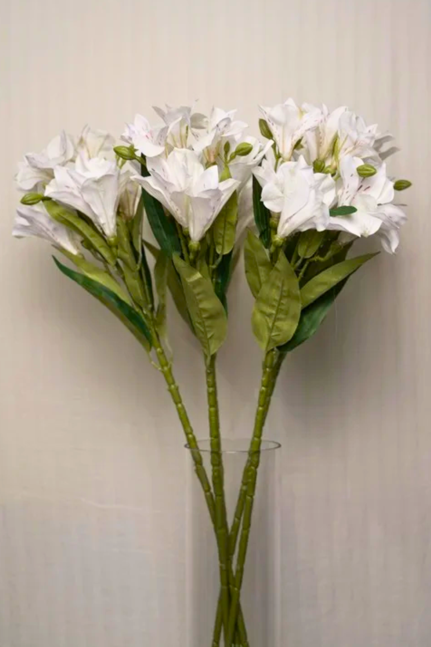 Faux Alstroemeria Peruvian Lily Blooming Flower Stem - Cream