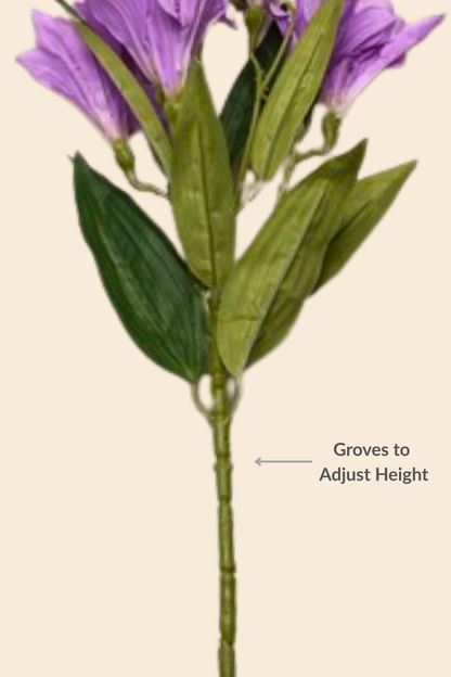 Faux Alstroemeria Peruvian Lily Blooming Flower Stem - Lavender