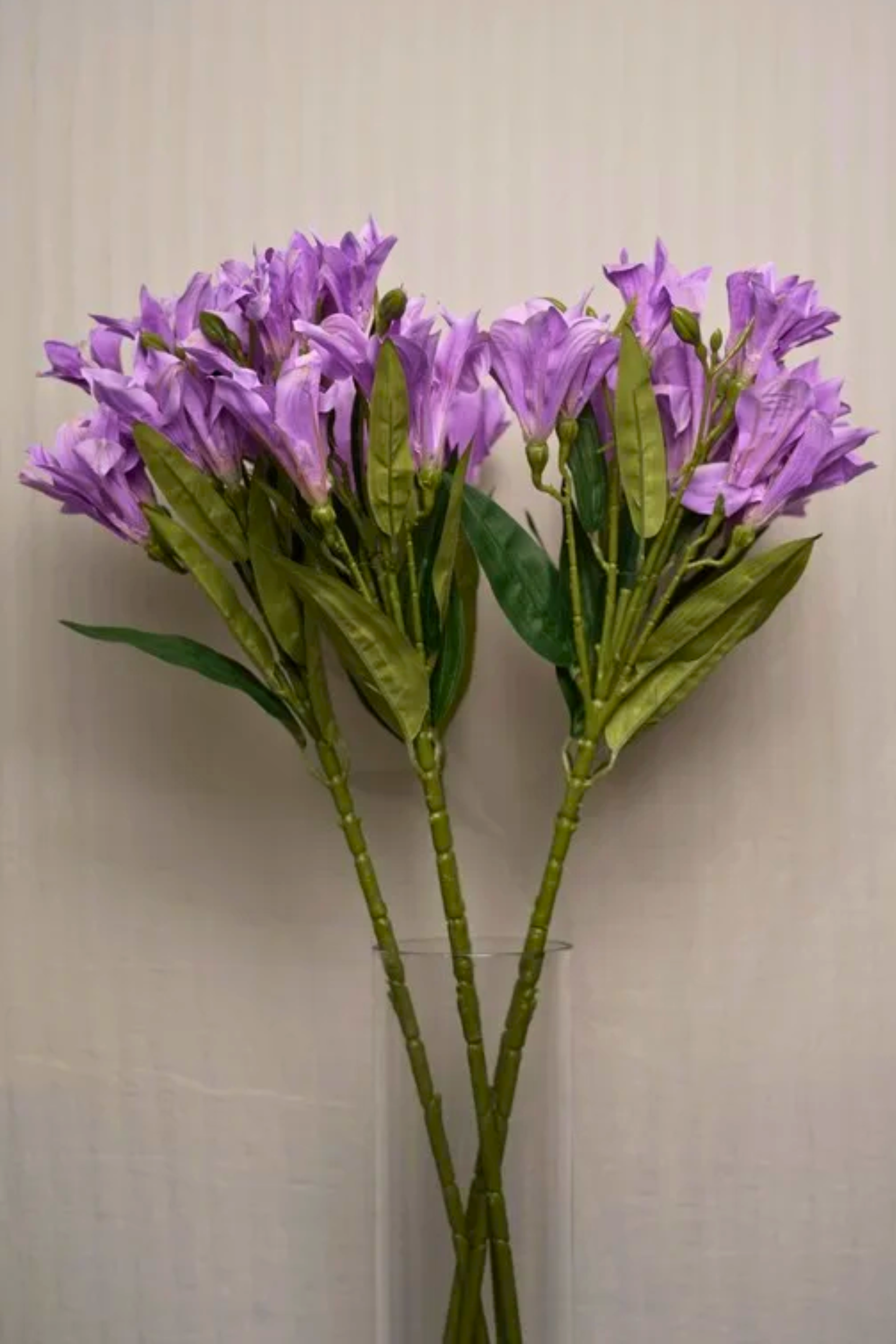 Faux Alstroemeria Peruvian Lily Blooming Flower Stem - Lavender
