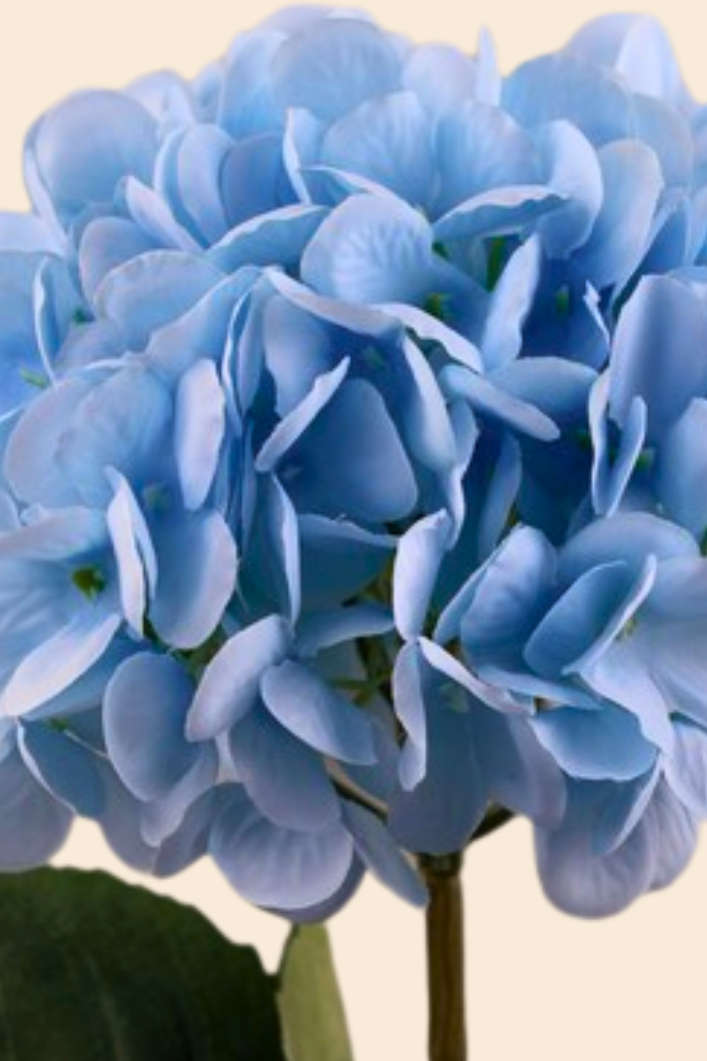Faux Single Large Hydrangea Classic Flower Stem - Blue