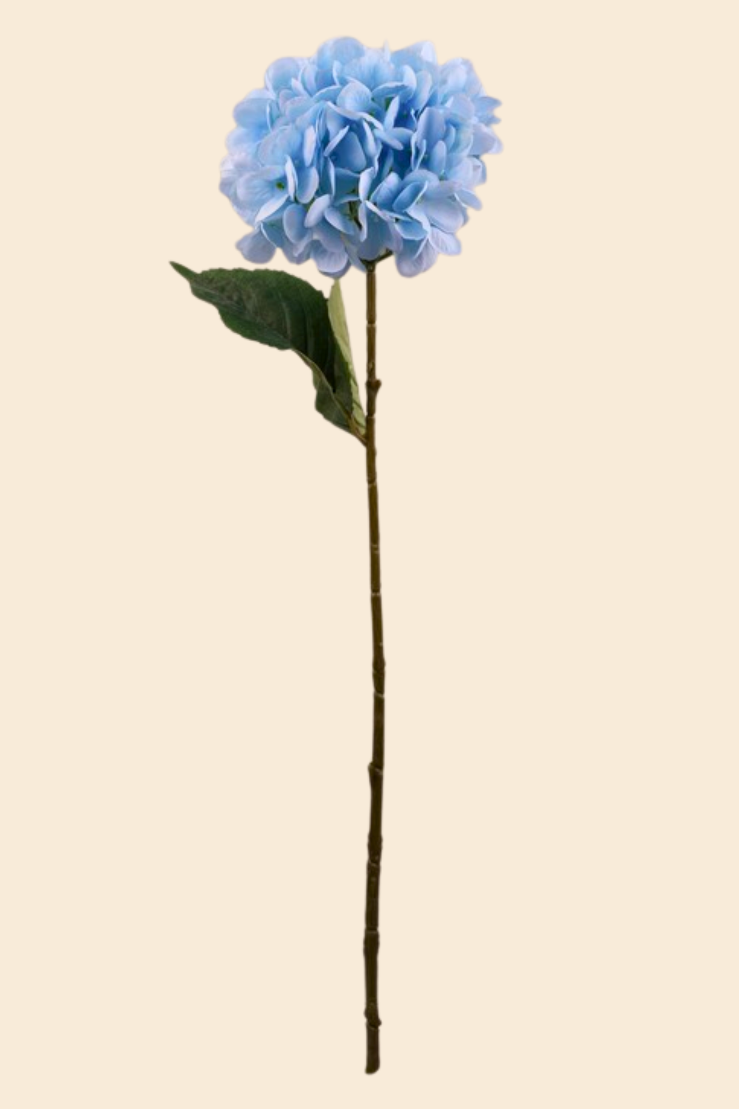 Faux Single Large Hydrangea Classic Flower Stem - Blue