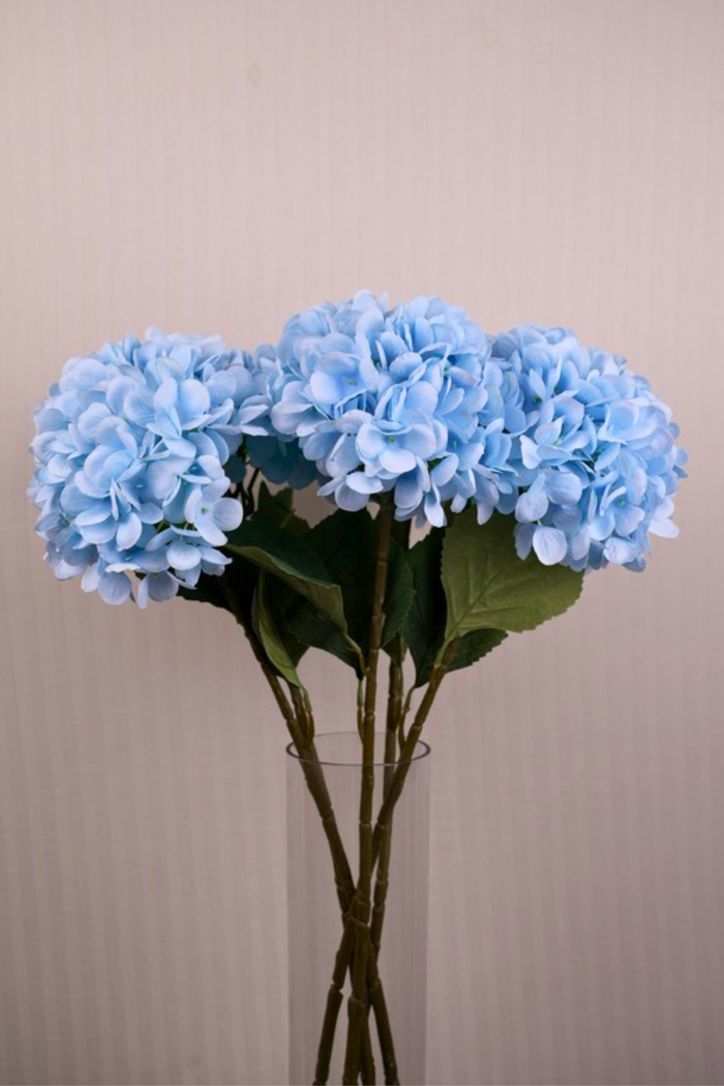 Faux Single Large Hydrangea Classic Flower Stem - Blue
