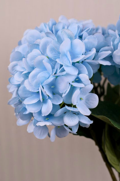 Faux Single Large Hydrangea Classic Flower Stem - Blue