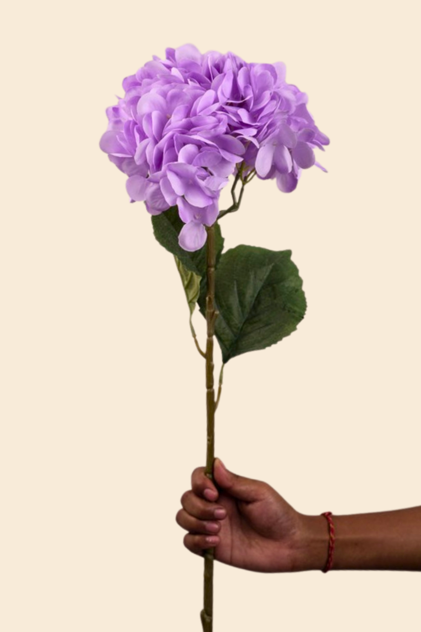 Faux Single Large Hydrangea Classic Flower Stem - Lavender