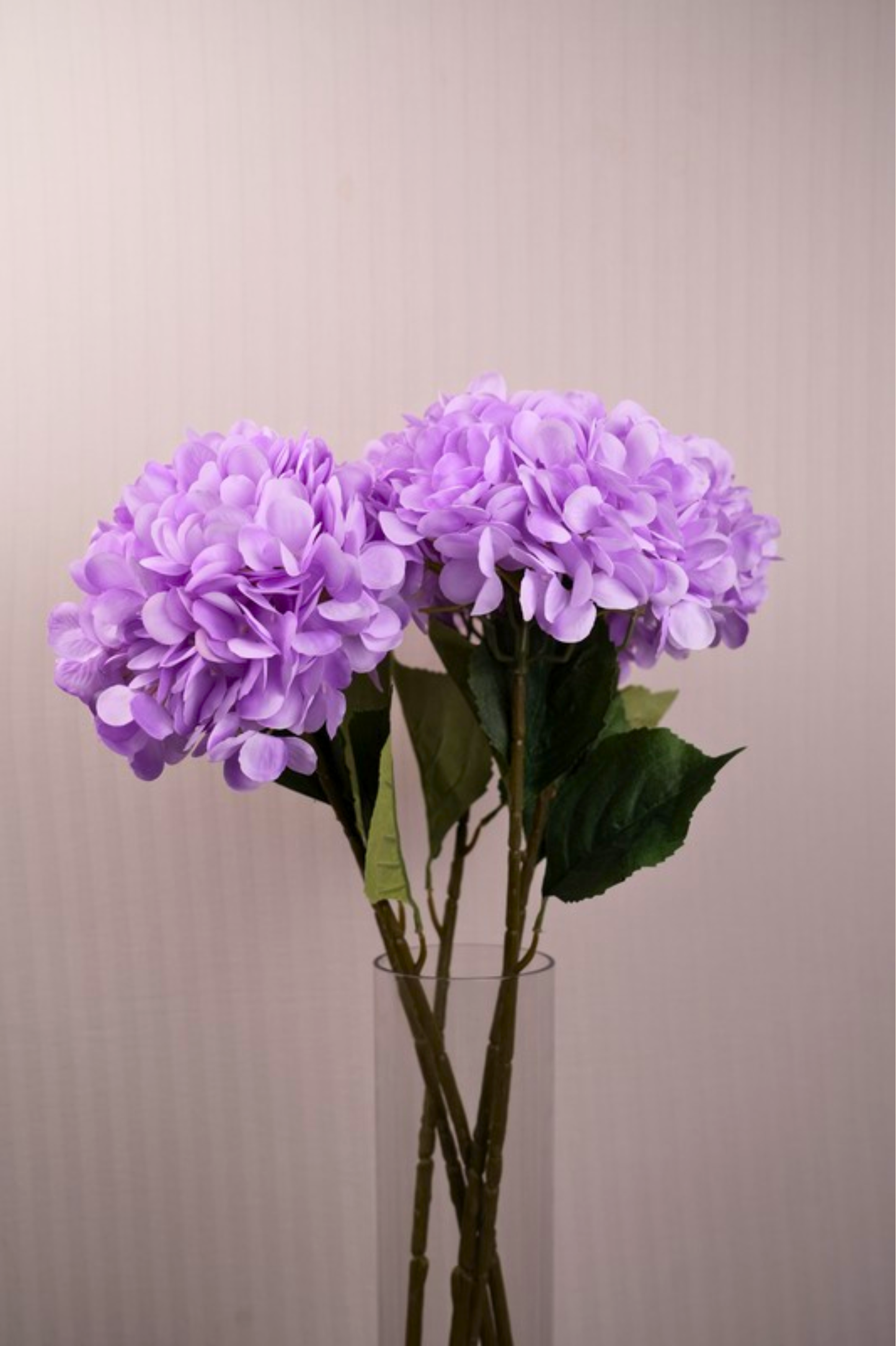 Faux Single Large Hydrangea Classic Flower Stem - Lavender