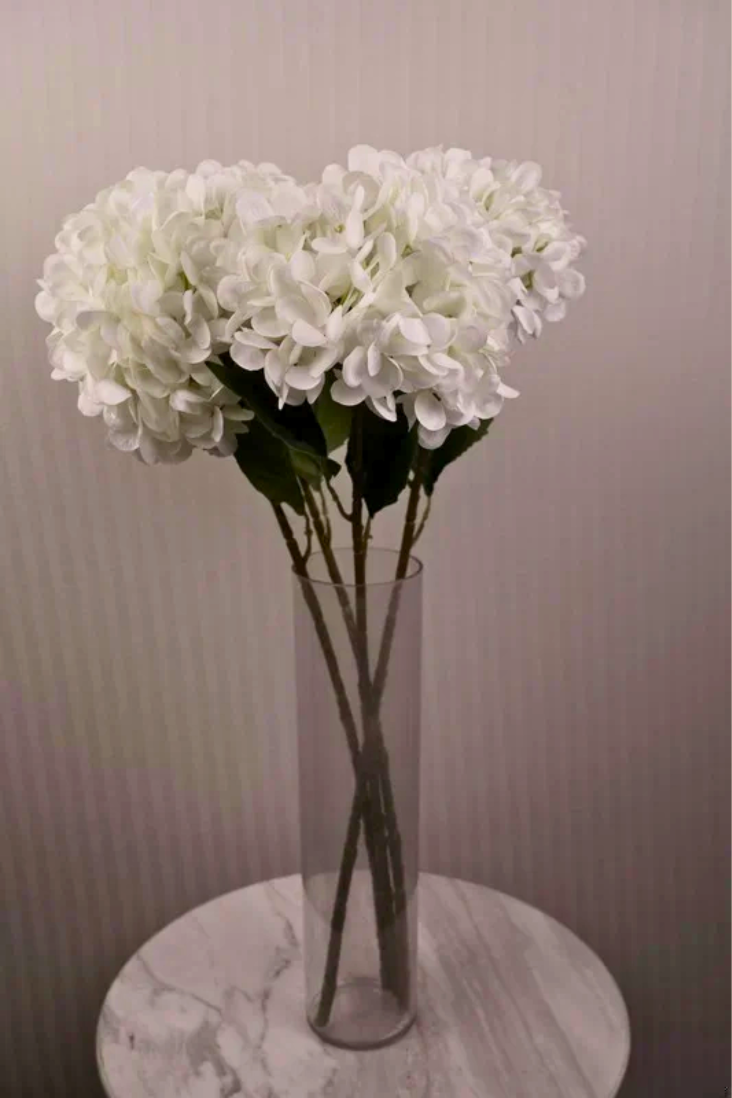 Faux Single Large Hydrangea Classic Flower Stem - White