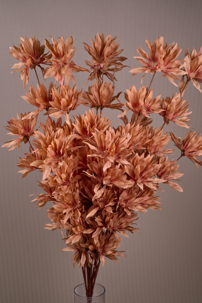 Faux Spider Chrysanthemum Whisper Flower Stem - Brown