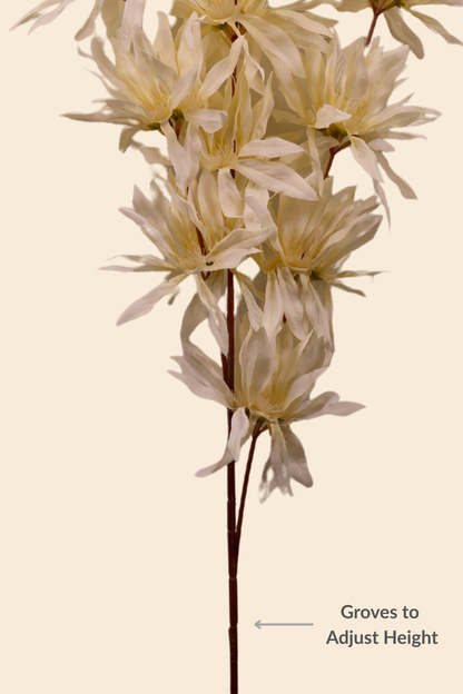 Faux Spider Chrysanthemum Whisper Flower Stem - Light Yellow