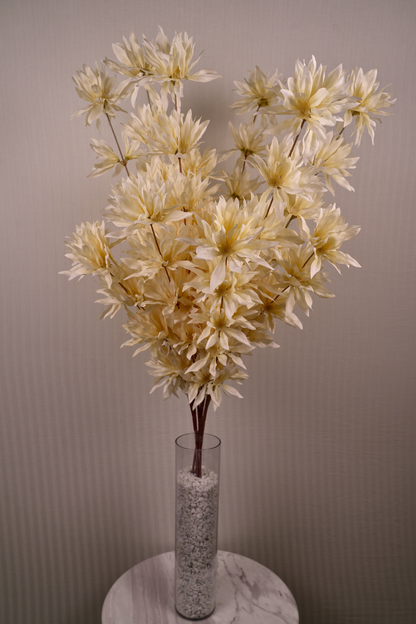 Faux Spider Chrysanthemum Whisper Flower Stem - Light Yellow