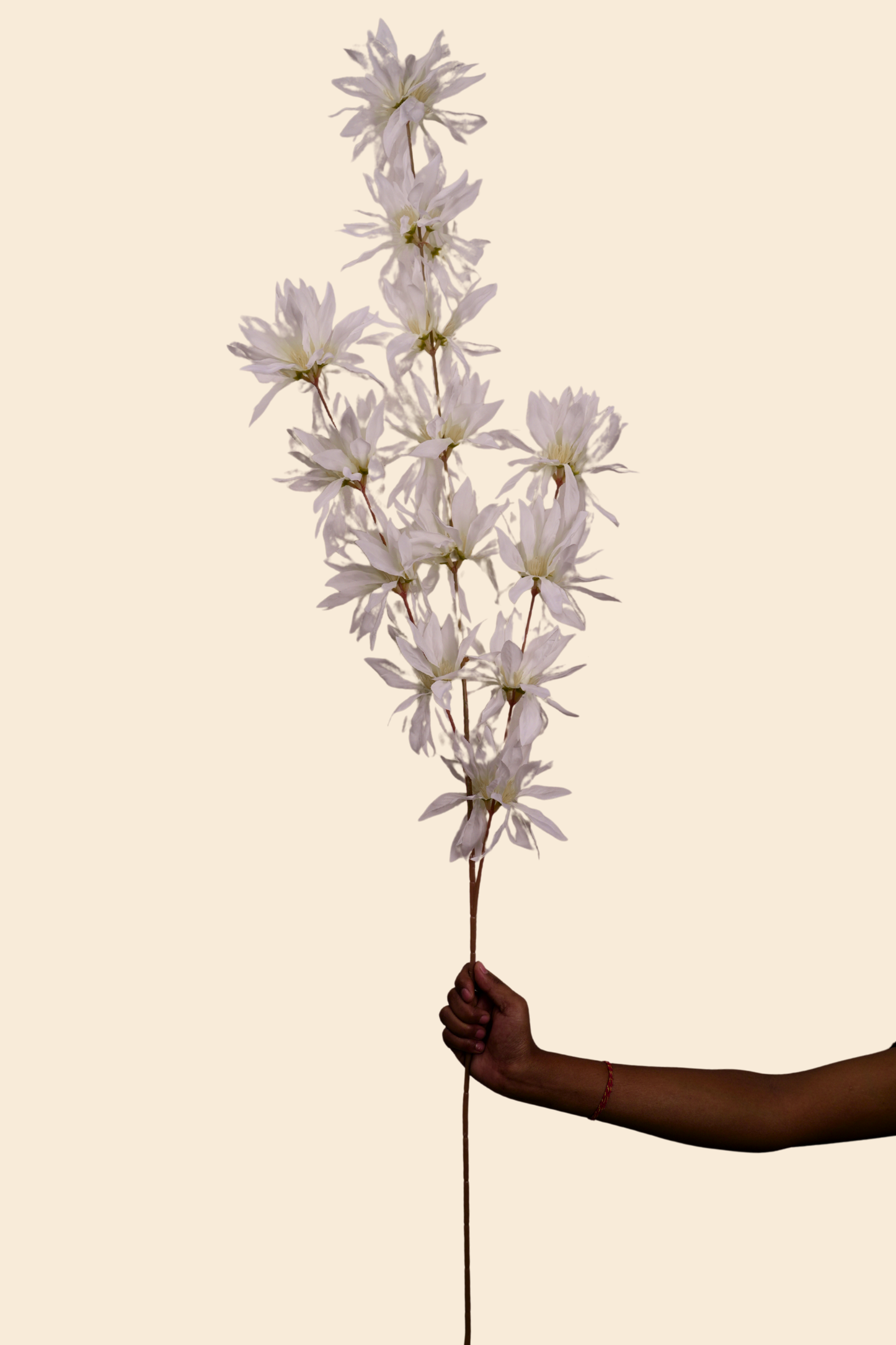 Faux Spider Chrysanthemum Whisper Flower Stem - White