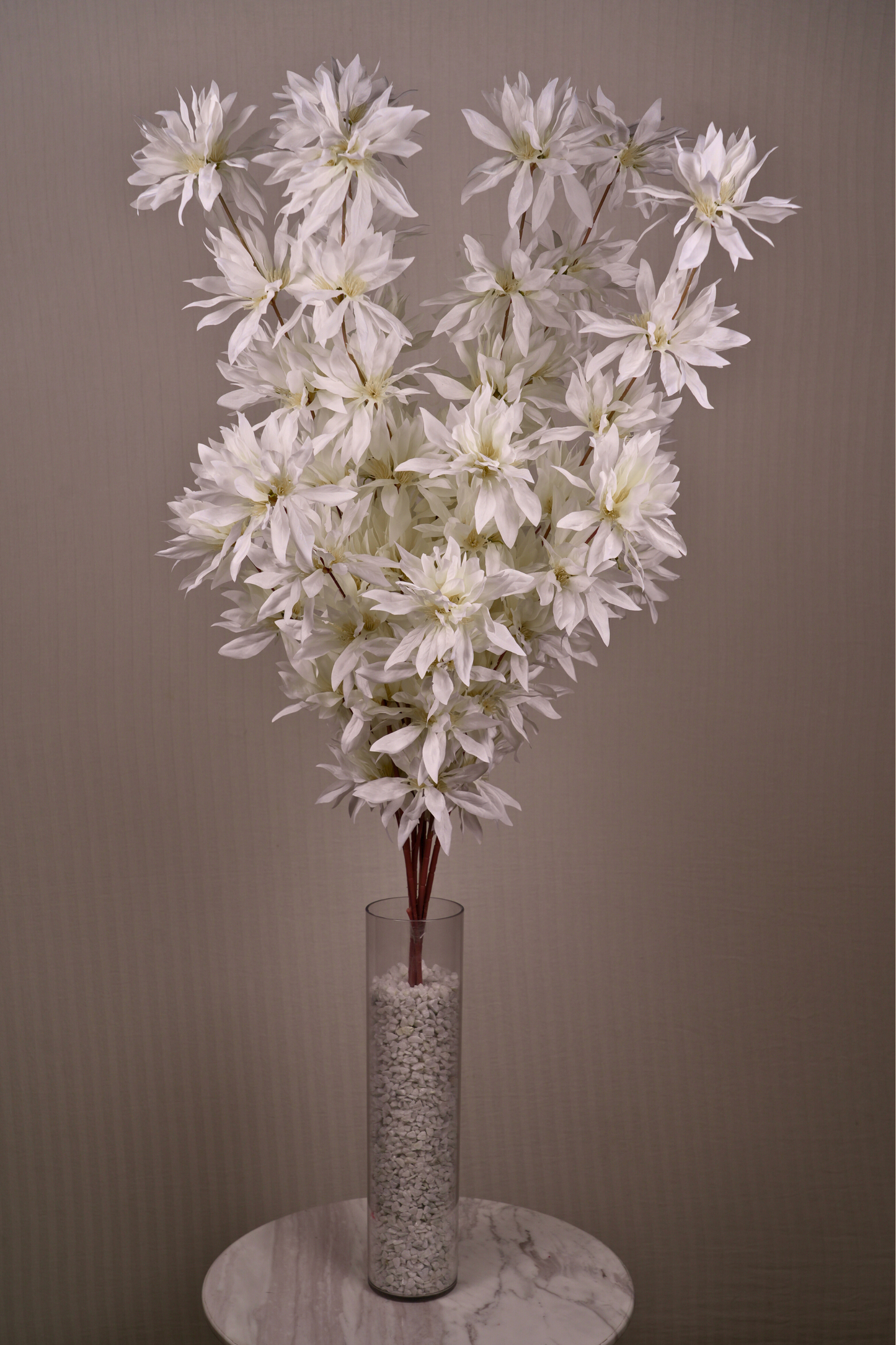 Faux Spider Chrysanthemum Whisper Flower Stem - White