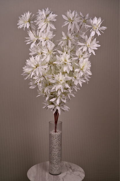 Faux Spider Chrysanthemum Whisper Flower Stem - White