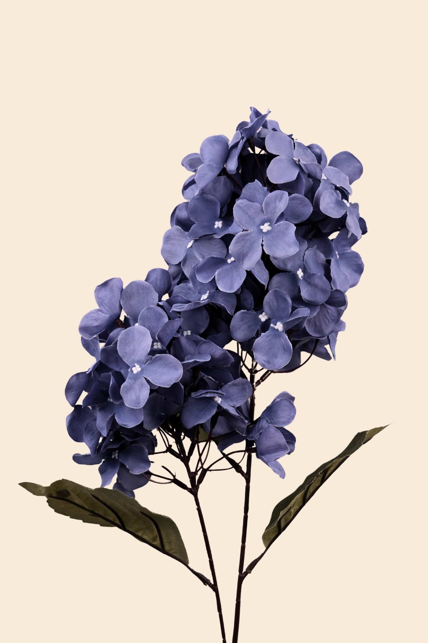 Faux Hydrangea Bloom Cluster Flower Stem - Blue Grey