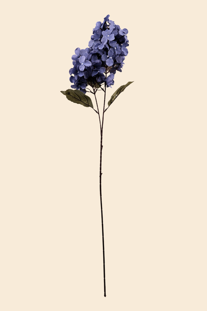 Faux Hydrangea Bloom Cluster Flower Stem - Blue Grey