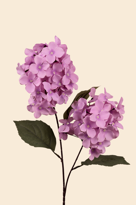 Faux Hydrangea Bloom Cluster Flower Stem - Lavender