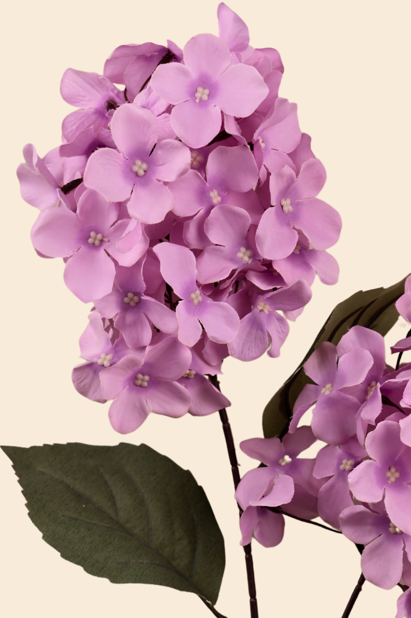 Faux Hydrangea Bloom Cluster Flower Stem - Lavender