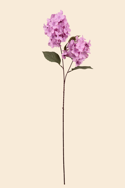 Faux Hydrangea Bloom Cluster Flower Stem - Lavender
