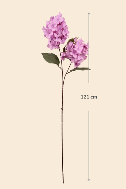Faux Hydrangea Bloom Cluster Flower Stem - Lavender
