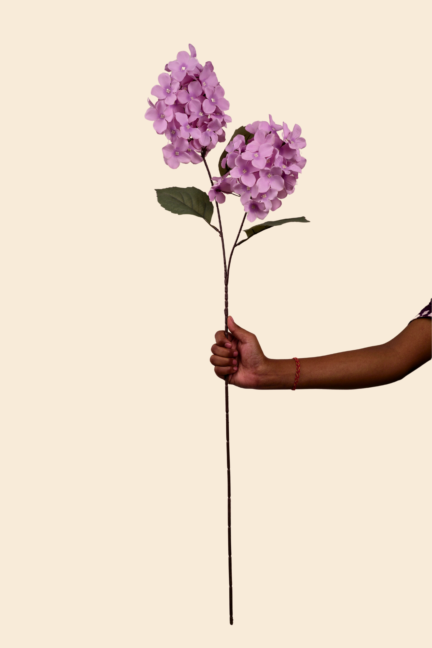 Faux Hydrangea Bloom Cluster Flower Stem - Lavender