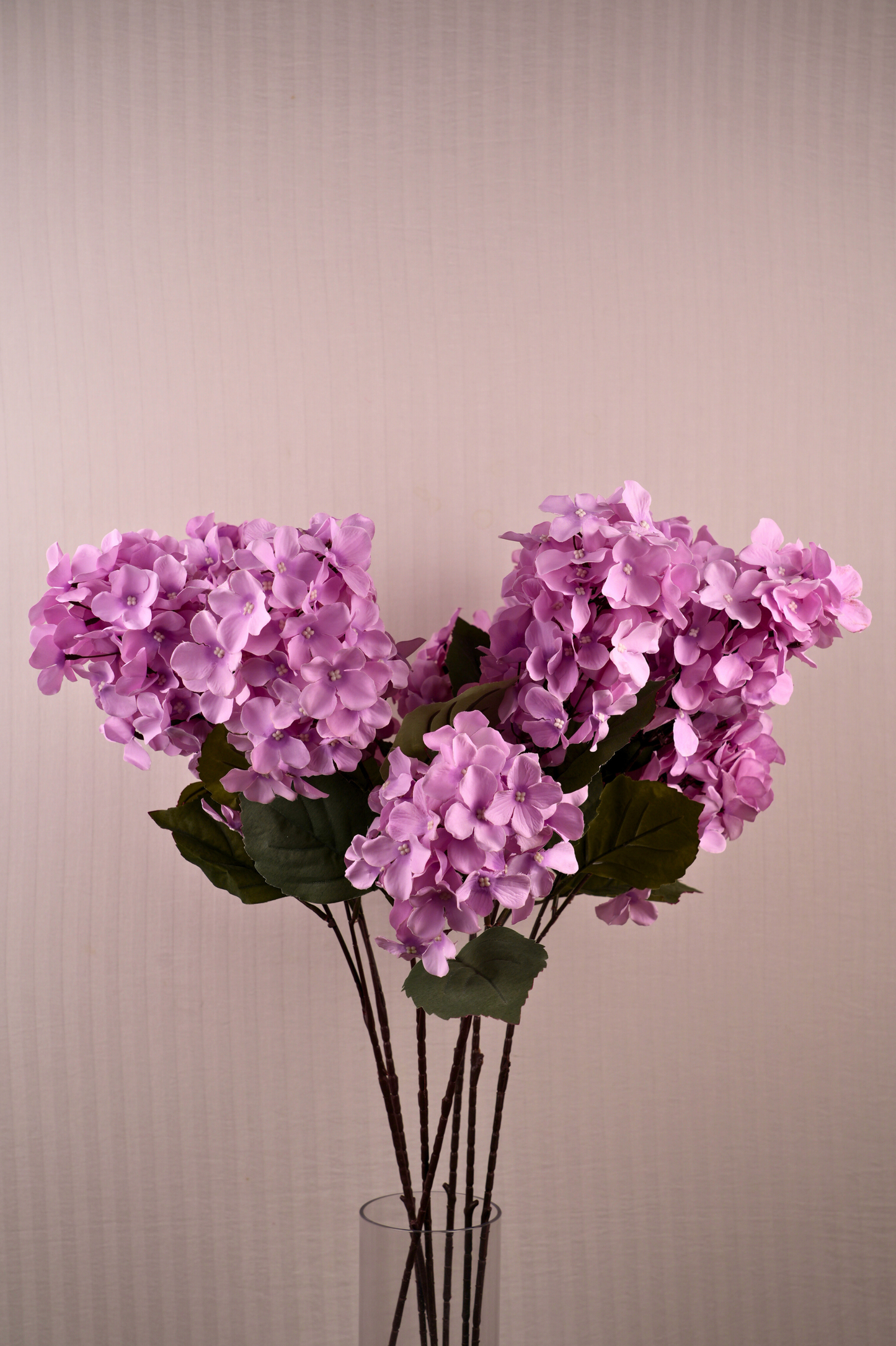 Faux Hydrangea Bloom Cluster Flower Stem - Lavender
