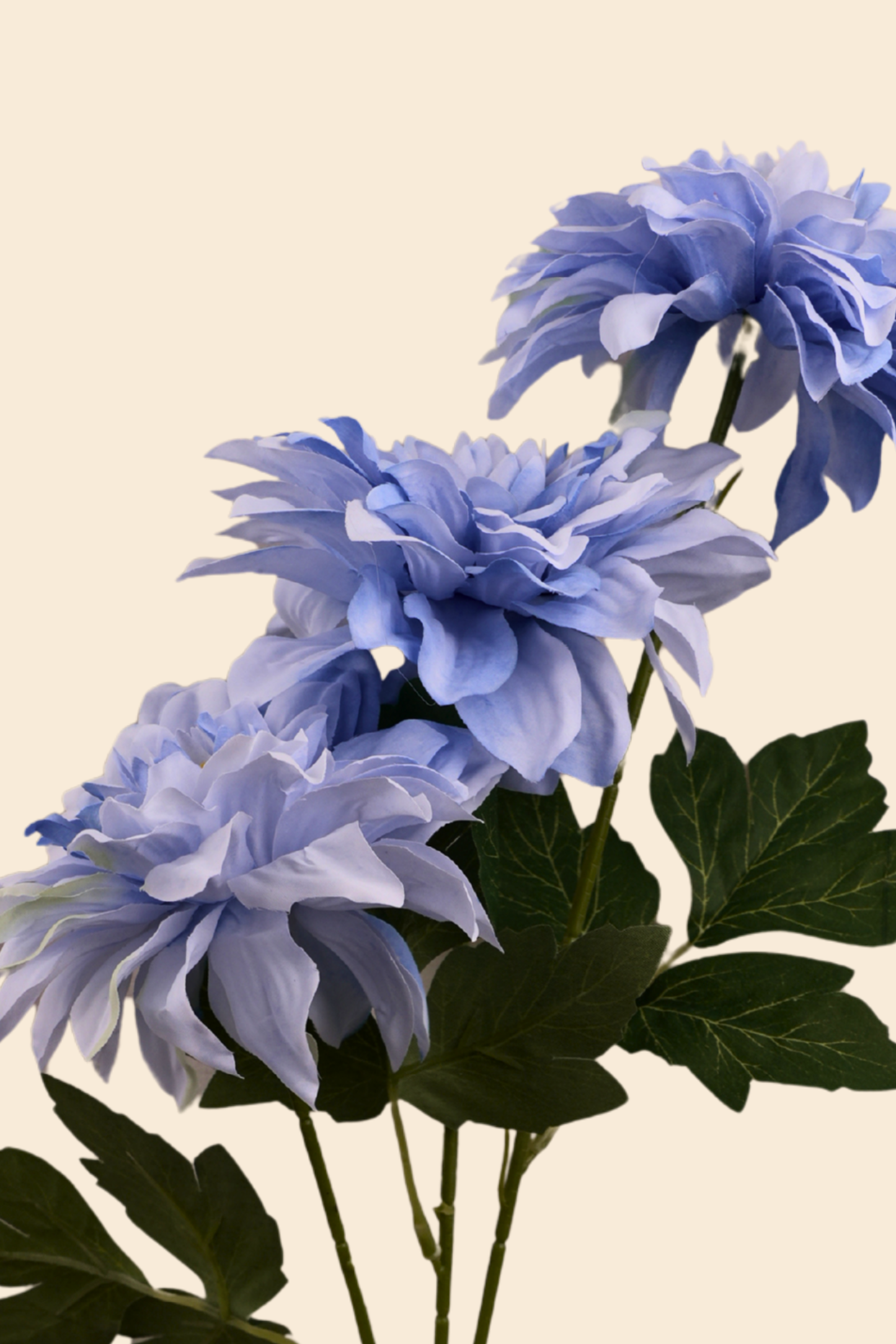 Faux Dahlia Grand Bloom Flower Stem - Blue