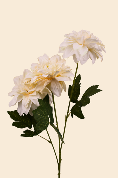 Faux Dahlia Grand Bloom Flower Stem - Cream