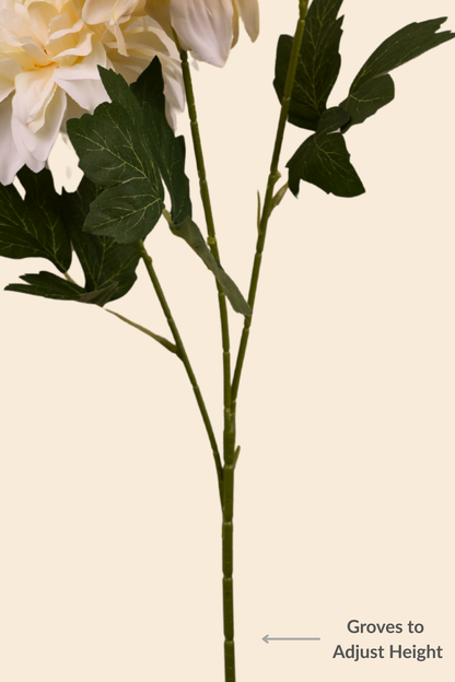 Faux Dahlia Grand Bloom Flower Stem - Cream