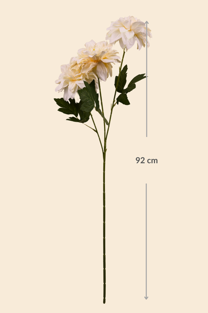 Faux Dahlia Grand Bloom Flower Stem - Cream