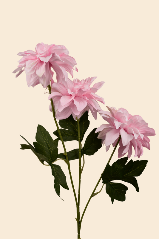 Faux Dahlia Grand Bloom Flower Stem - Light Pink